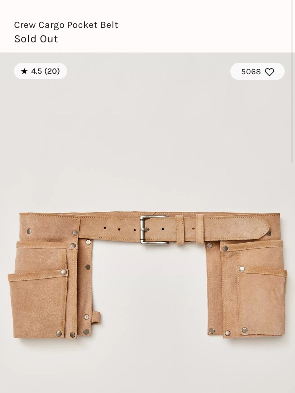 Free people Crew Cargo Pocket Belt in Tan
